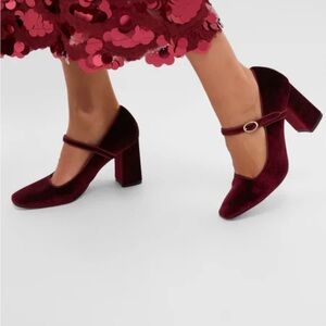 Tuckernuck Julia Deep Red Velvet Heels